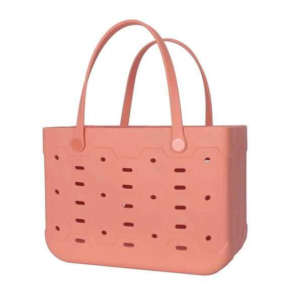 Mainstays Large Plastic Laundry Flex Tote, Melon Juice - Picture 3 of 5